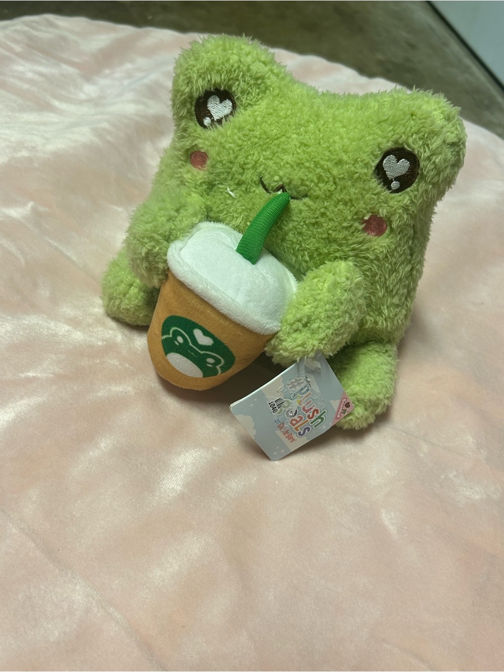 Cuddle Barn #PlushGoals Frog Plush Scented Coffee Drink Stuffed Animal